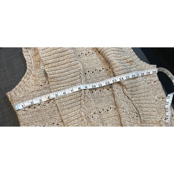 Eddie Bauer Long Open Waterfall Brown Sleeveless Cardigan Sweater - Picture 7 of 10